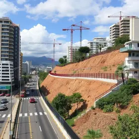 obras de contenção de encostas na Avenida dos Operários
